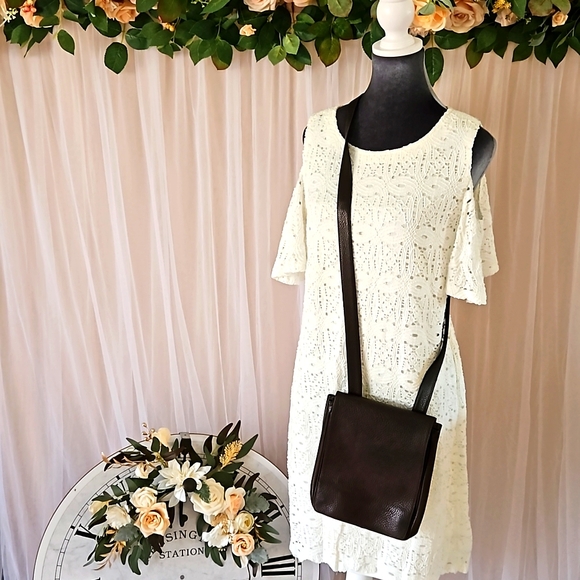 EUVC-Vintage Eddie Bauer Leather Dual Sided Crossbody Organizer Travel Bag Purse - Picture 3 of 16